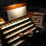 All'organo Tamburini della chiesa di San Giovanni Bosco, Bologna.